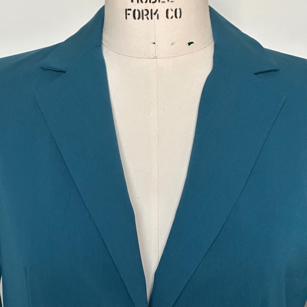 Zara Teal Single-Button Blazer - Picture 3 of 15